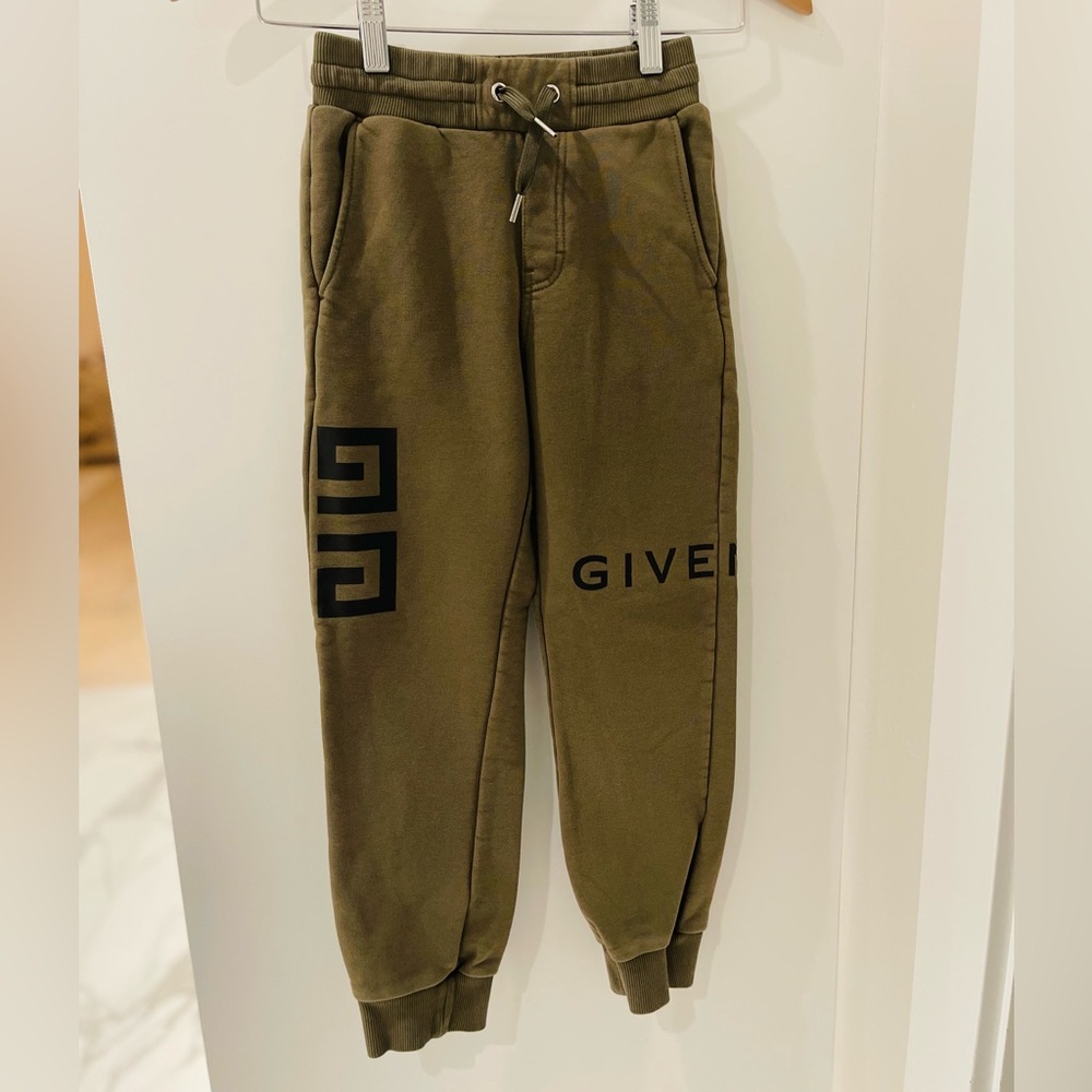 Givenchy Kids 4G Motif Olive Green Sweatpants